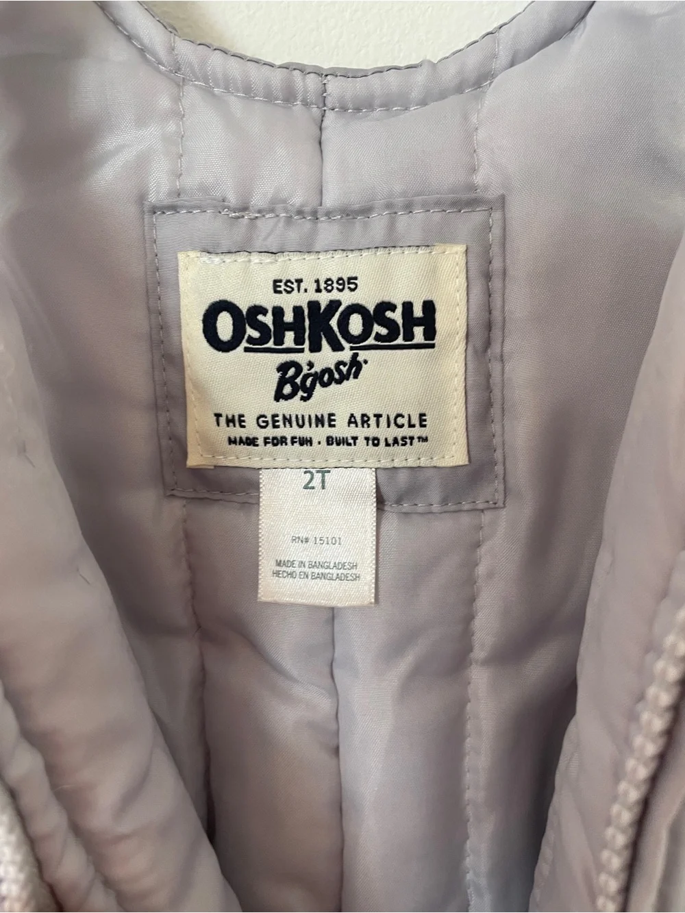 OshKosh B'gosh Light Gray Kids Snow Bib Overalls